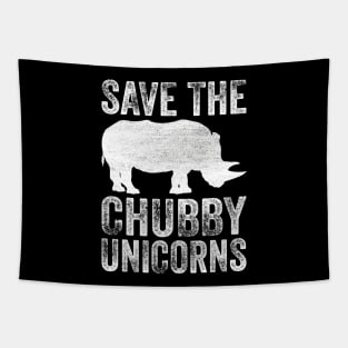 Save The Chubby Unicorns Funny Rhino Tapestry