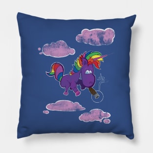 Lil' Smokey the Raindbow Unicorn (Textured) Pillow