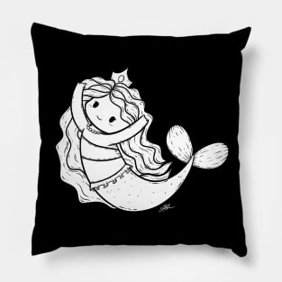 Cute Mermaid Illustration Pillow