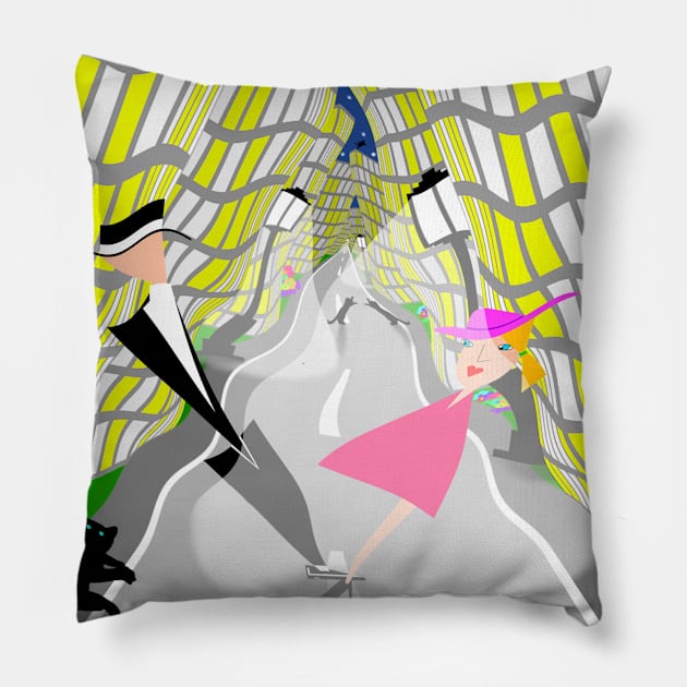 Love At 1st Sight Wibbly Wobbly Pillow by SiSuSiSu