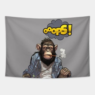 Stoned Monkey Ooops Monkey Thoughts Tapestry