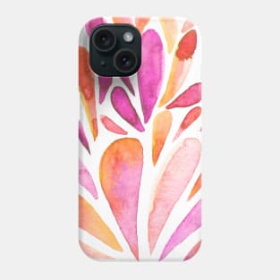 Watercolor artistic drops - orange and pink Phone Case