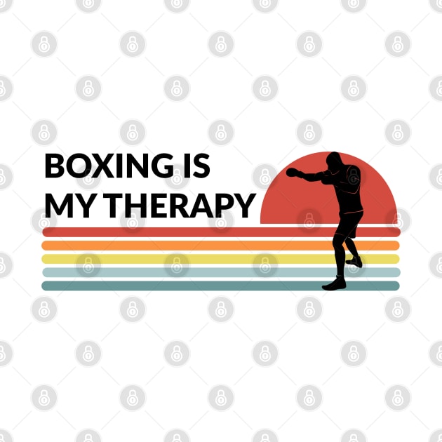 Boxing Is My Therapy Retro Vintage by coloringiship