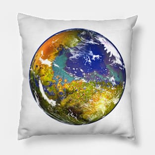 Green Terraformed Mars with Ocean Pillow