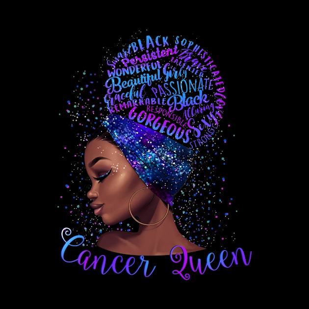 Cancer Girl Shirt Blacsk Queen Was Born in Cancer Birthday Gifts by osami