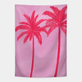 Pink Palm Trees Summer Tropical Aesthetic Tapestry