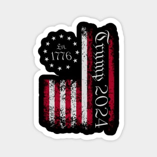 Est. 1776 Trump 2024 American Flag Magnet