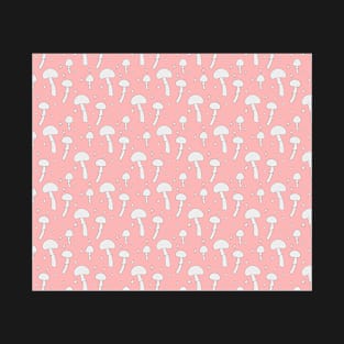 Mushroom Pattern Peach Pastel Pink T-Shirt