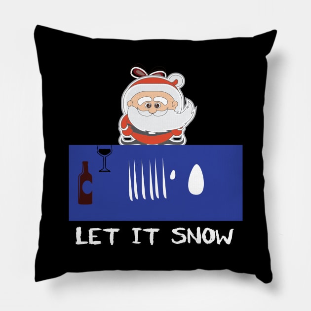 let it snow santa cocaine Pillow by Gigart