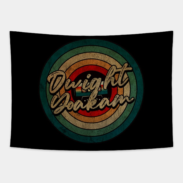 Dwight Yoakam -  Vintage Circle kaset Tapestry by WongKere Store