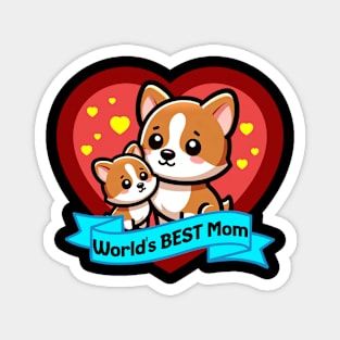 World's Best Mom Cute Corgis Magnet