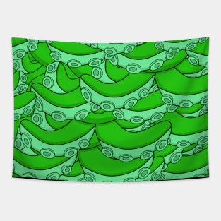 Green Tentacle Patterns Tapestry