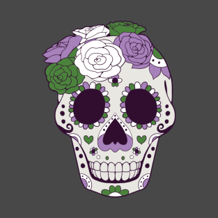 Genderqueer Pride - Sugarskull Dia De los Muertos T-Shirt