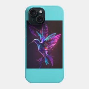 Neon Humming Bird art Phone Case