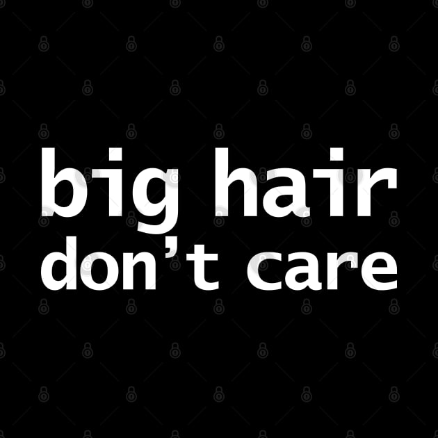 Big Hair Dont Care Funny Typography by ellenhenryart