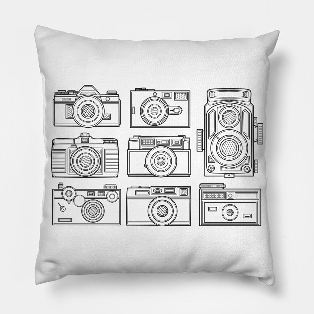 Line Art Classic Camera Pillow by milhad