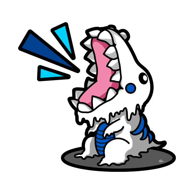 SM3GMASAURUS REX WHITE (BLUE) by KnavishApparel