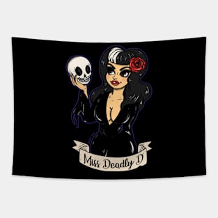 Miss Deadly D (BACK DESIGN) Tapestry