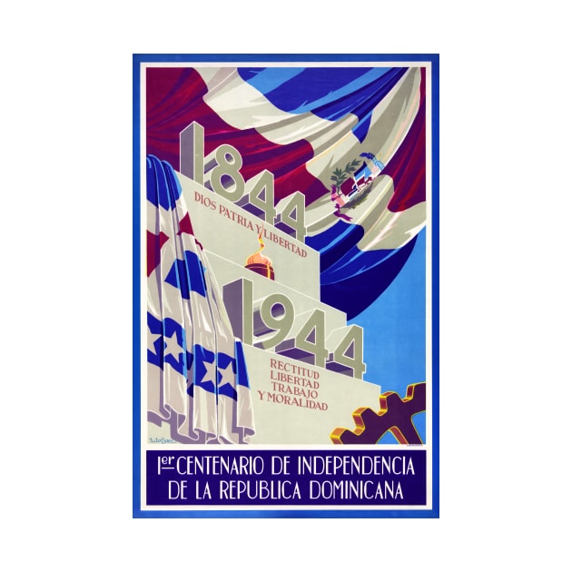 Vintage Travel Poster Dominican Republic Centennial Celebrations 1844-1944 by vintagetreasure