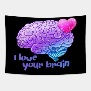 Pastel Goth "I Love Your Brain" Valentine Tapestry