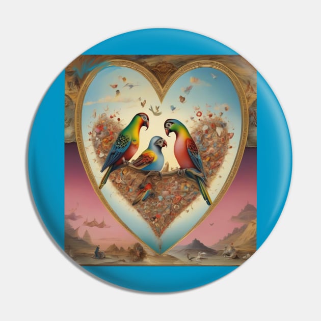 Galentines day and Valentine’s Day lovebirds snuggling with their chick Pin by sailorsam1805