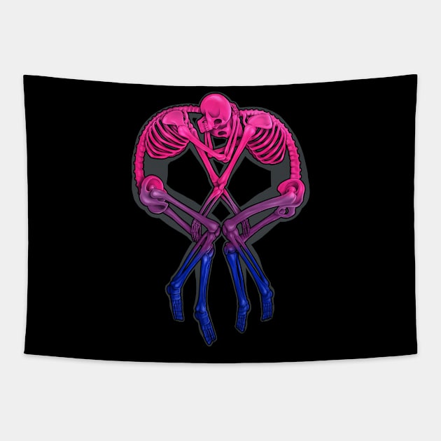 Bisexual Flag Skeleton Love Tapestry by jeffective