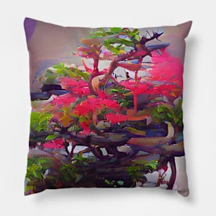 Bonsai Art, Colorful Algoart Pillow