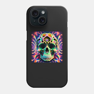 Psychedelic Skull Flame Flaming Trippy 3D Phone Case