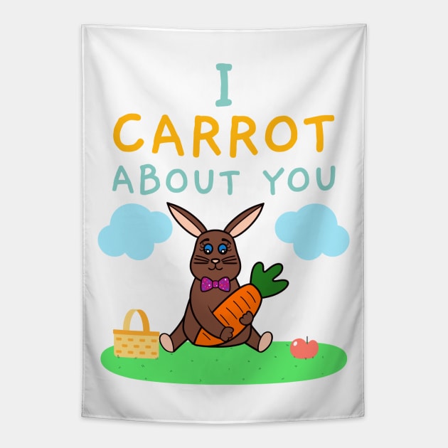 FUNNY Easter Bunny Rabbit Carrot - Funny Easter Quotes Tapestry by SartorisArt1