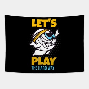 Let's Play Volleyball Funny Sports Cartoon Tapestry