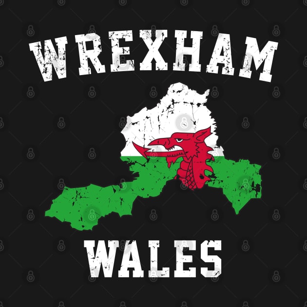 Wrexham Wales / Cymru Map by Botak Solid Art