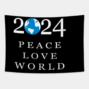 2024 peace love world no war Tapestry