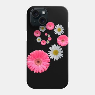 pink flowers daisies bloom floral blooming daisy Phone Case