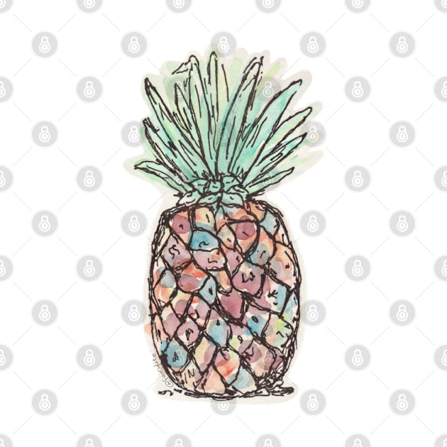 Watercolor Pineapple by faiiryliite
