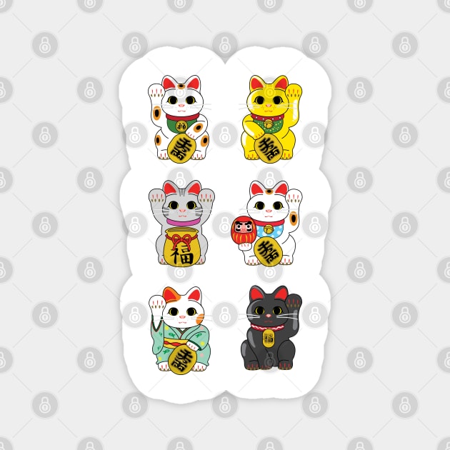 Lucky Cat / Maneki Neko Magnet by Studio Marimo