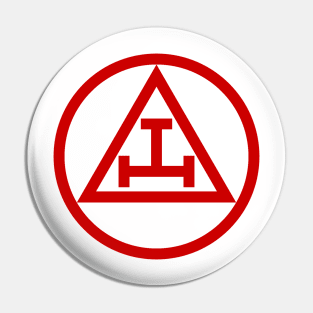 Freemasons Masonic York Rite Triple Tau in red and White Pin