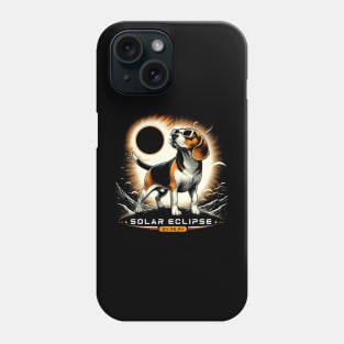 Solar Eclipse Beagle Adventure: Chic Tee with Playful Canine Friends Phone Case