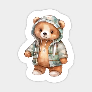 Grizzly Bear Wearing Hoodie Magnet