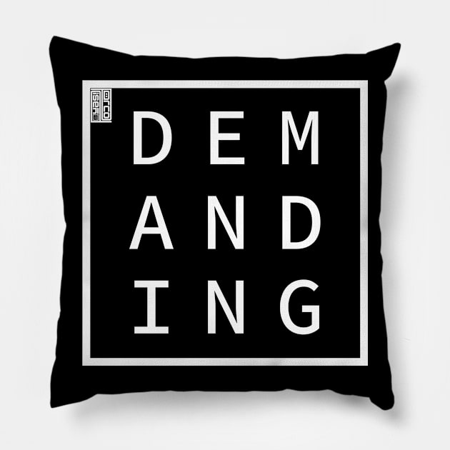 DEMANDING Define Me Word Simple Classic Square Box Pillow by porcodiseno