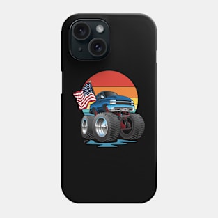 Patriotic Big Monster Truck Off-road 4wd Cartoon Phone Case