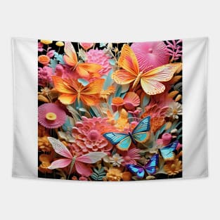 Pink and yellow butterflies Tapestry