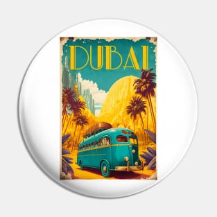 Dubai Desert Vintage Travel Art Poster Pin