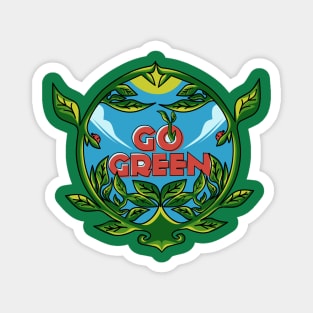 Go Green Ilustration Magnet