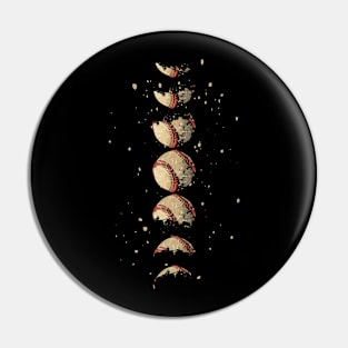 Classic Softball Baseball Moon Phases Vintage Pin