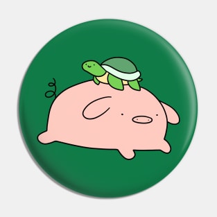 Pig and Tiny Turtle Pin