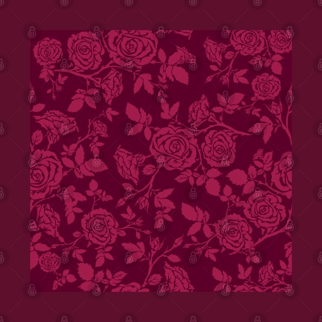 Red Rose Pattern by JulietLake