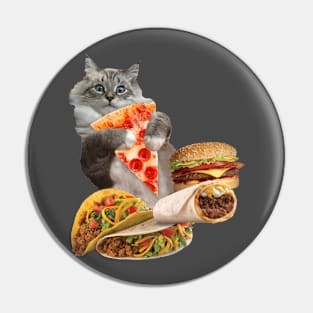 Taco Pizza Burrito Burger Cat Pin