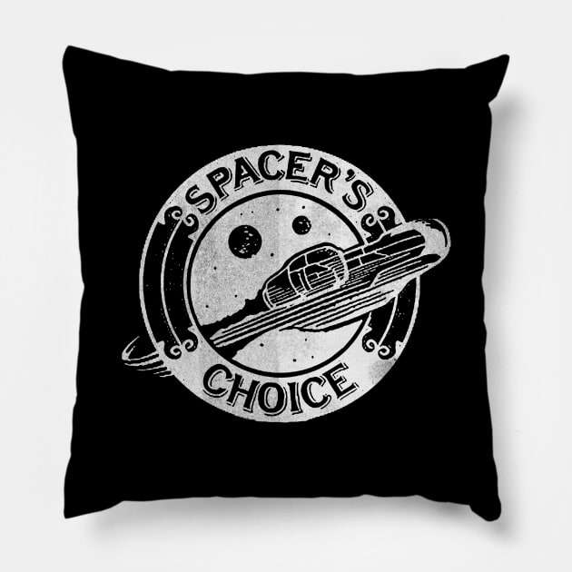 Spacer's Choice Distressed Logo | The Outer Worlds Pillow by threadbaregaming