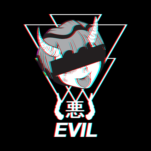 Evil Anime Girl Japanese Aesthetic EGirl Otaku by wbdesignz