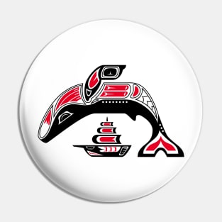 Tribal Whale (haida style mix) Pin